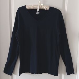 Lands End long sleeve t-shirt in dark navy size M